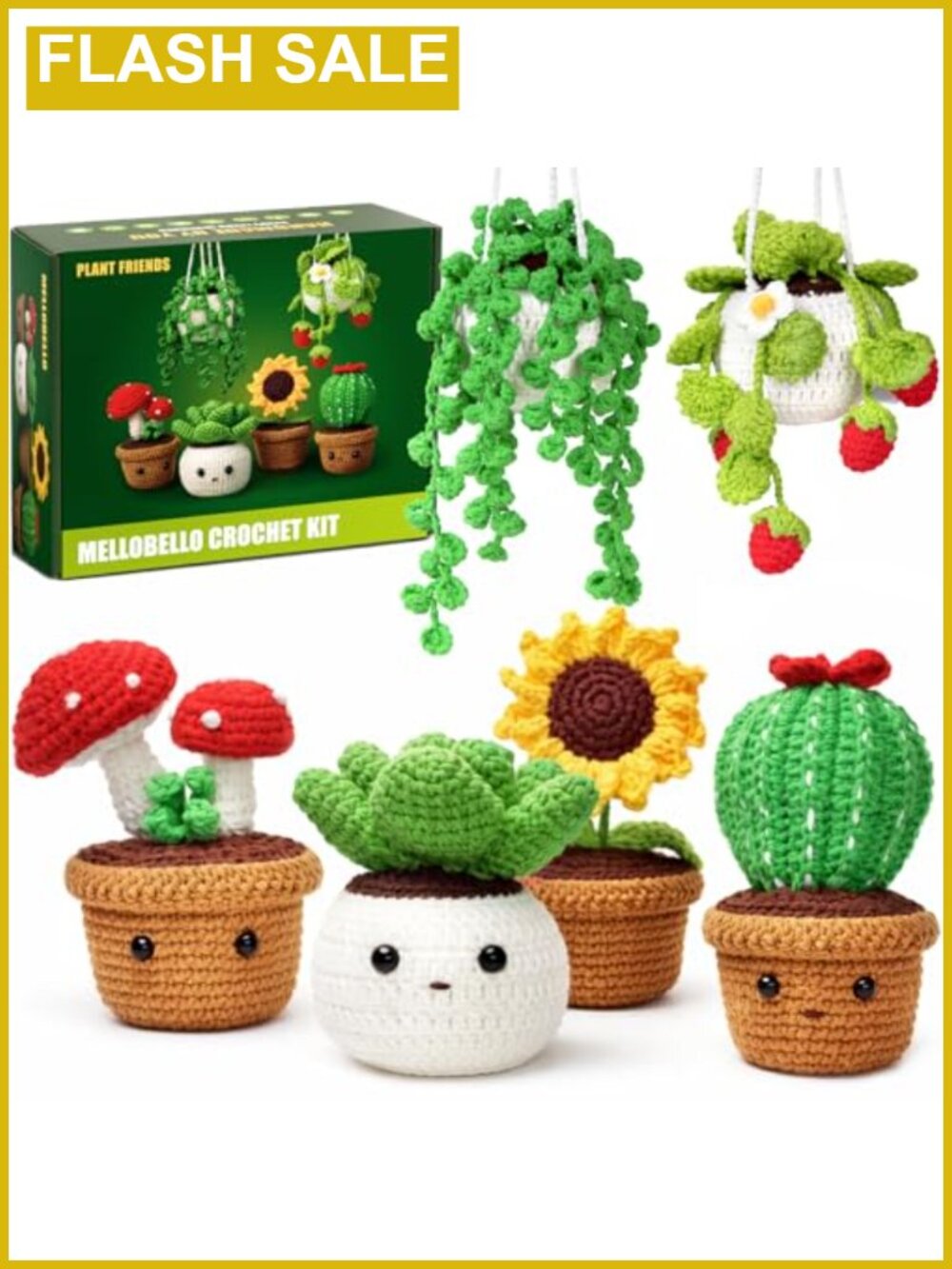 Beginner Crochet Plant Kit All-Inclusive 6 Amigurumi Patterns Video Tutorials